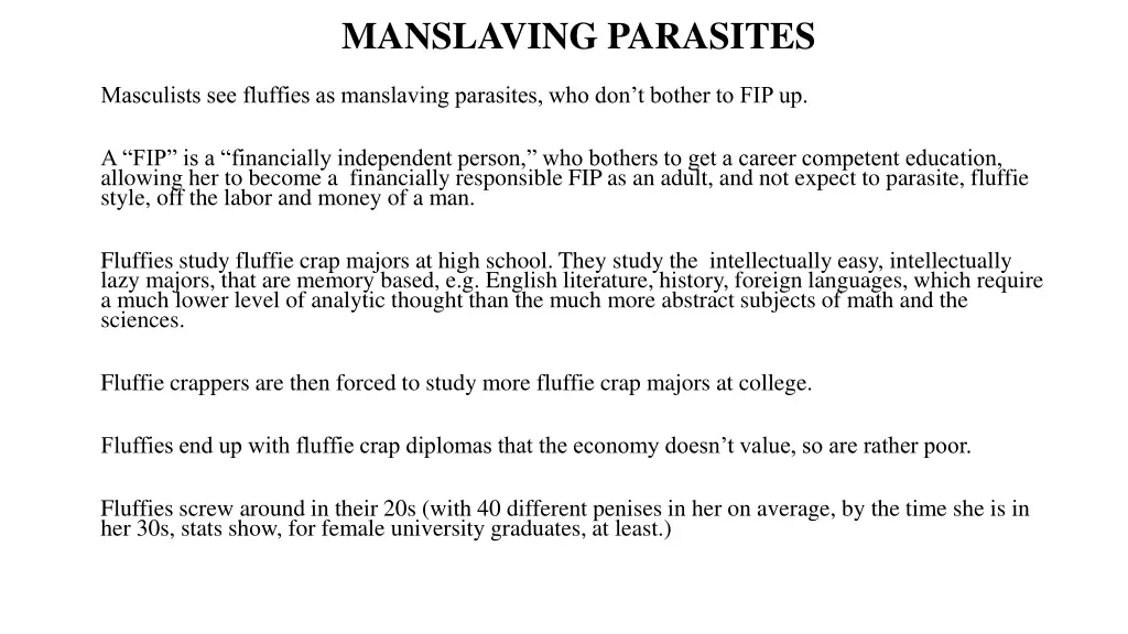 manslaving parasites