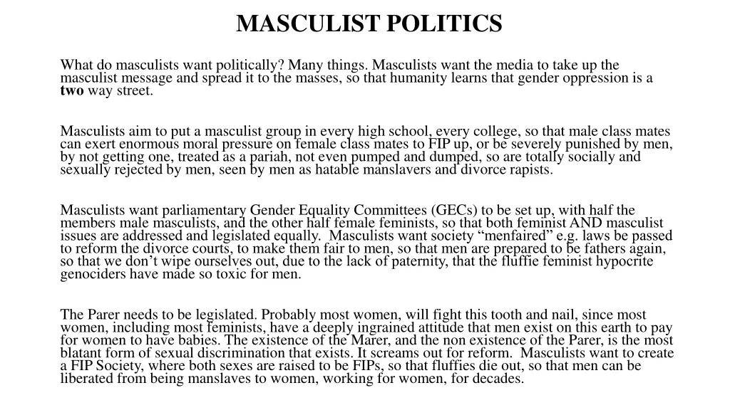 masculist politics