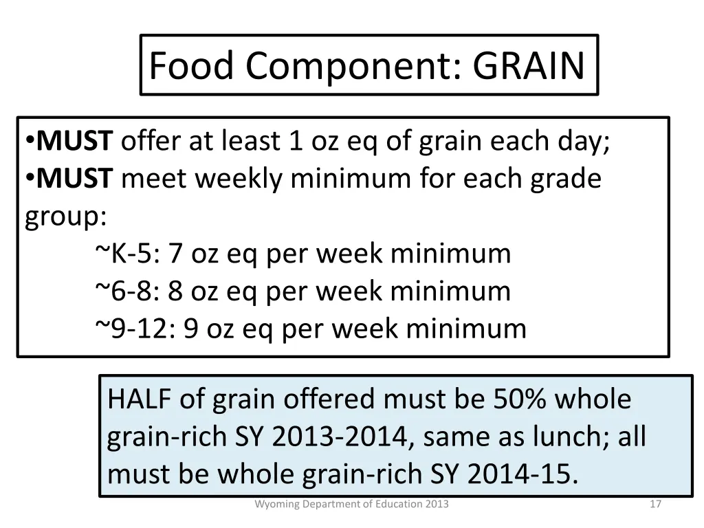 food component grain