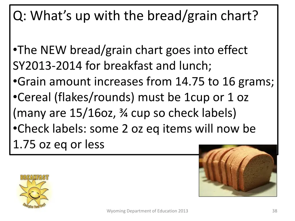 q what s up with the bread grain chart