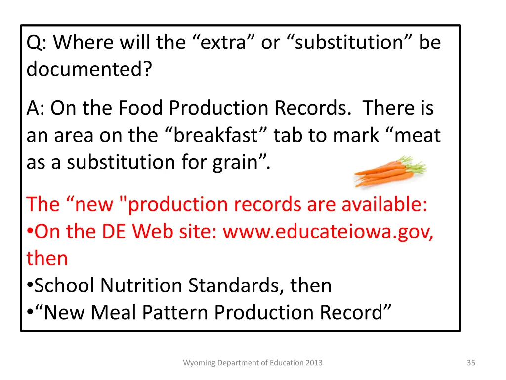 q where will the extra or substitution