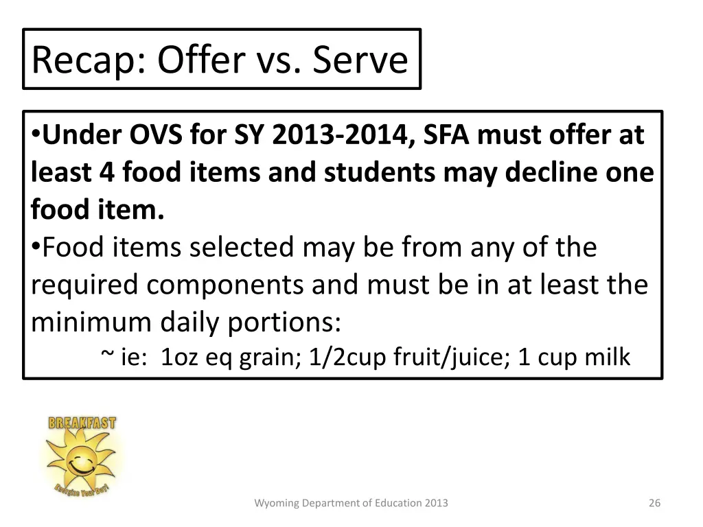 recap offer vs serve