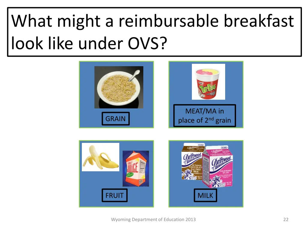 what might a reimbursable breakfast look like