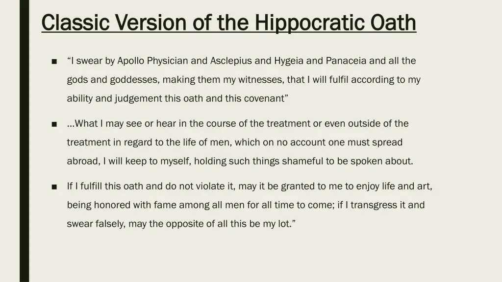 classic version of the hippocratic oath classic