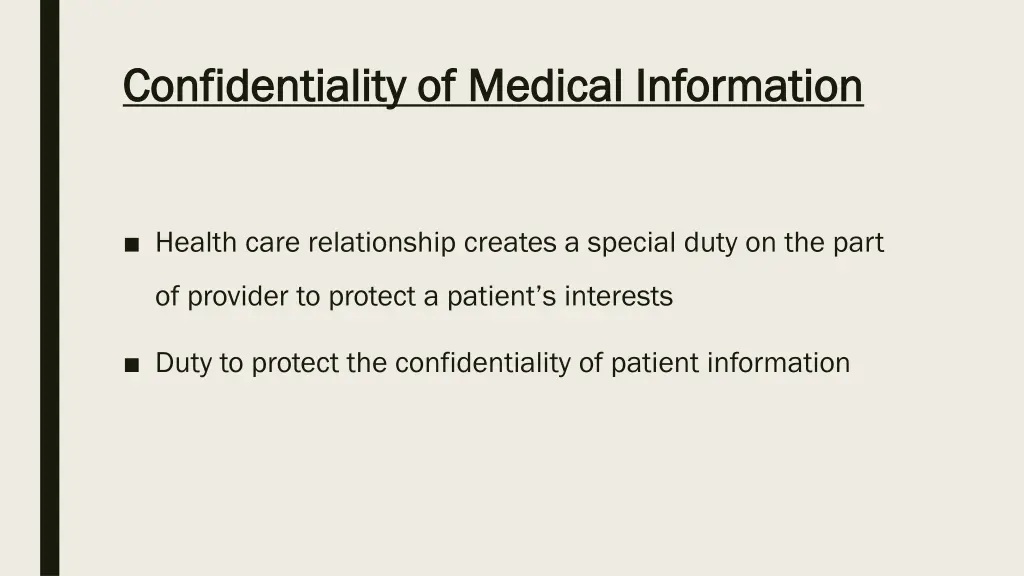 confidentiality of medical information