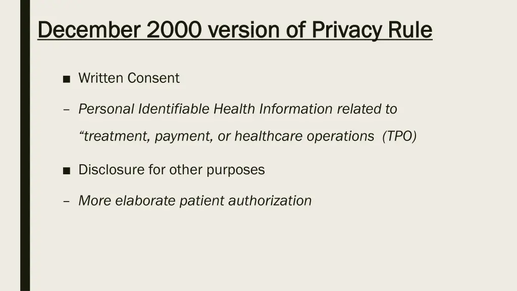 december 2000 version of privacy rule december