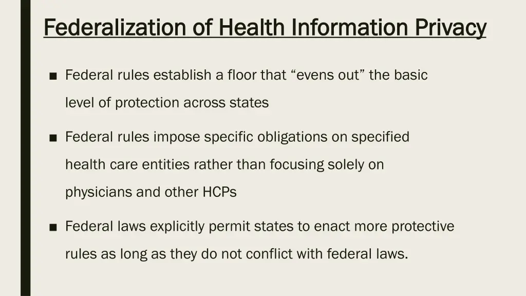 federalization of health information privacy