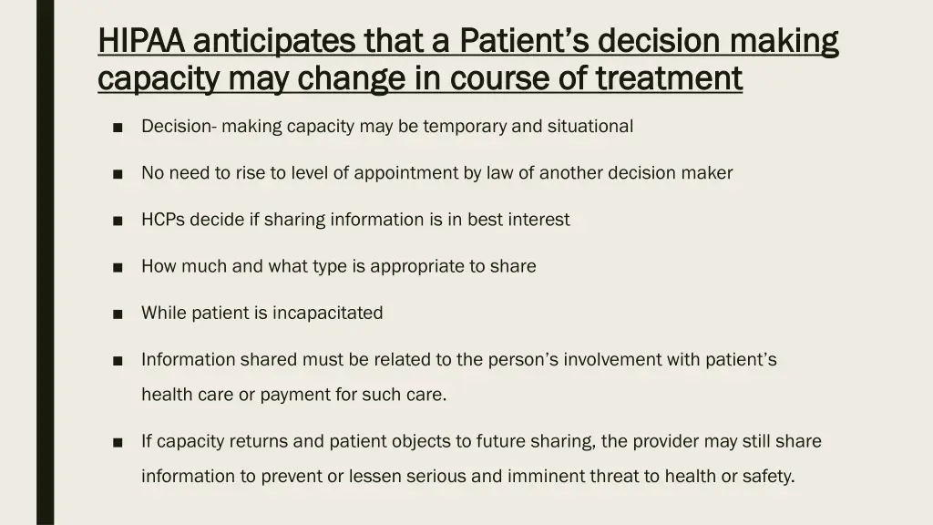 hipaa anticipates that a patient s decision