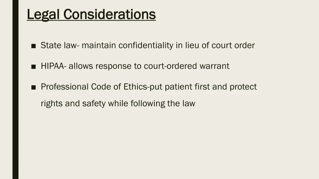 legal considerations legal considerations