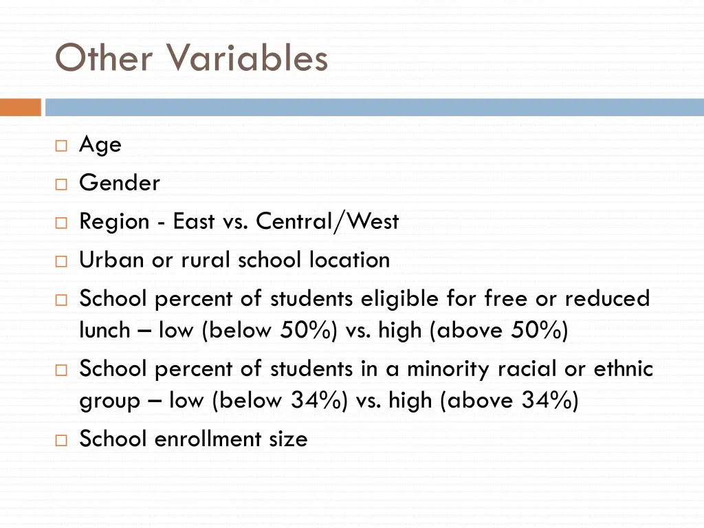 other variables