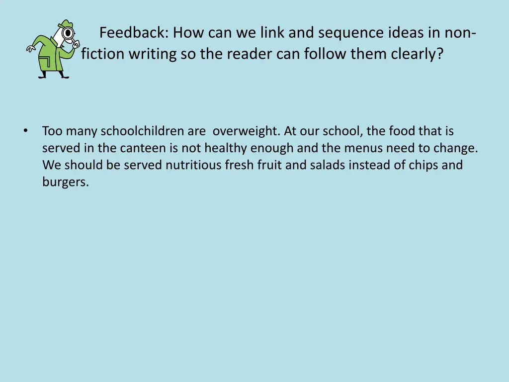 feedback how can we link and sequence ideas 1