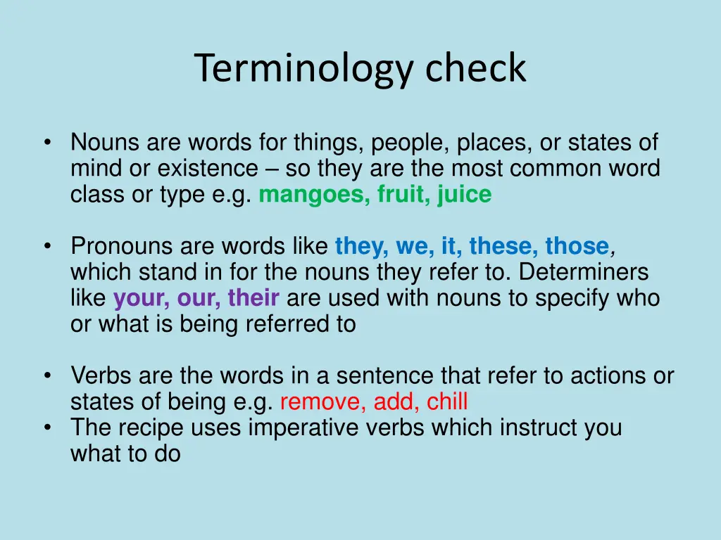 terminology check