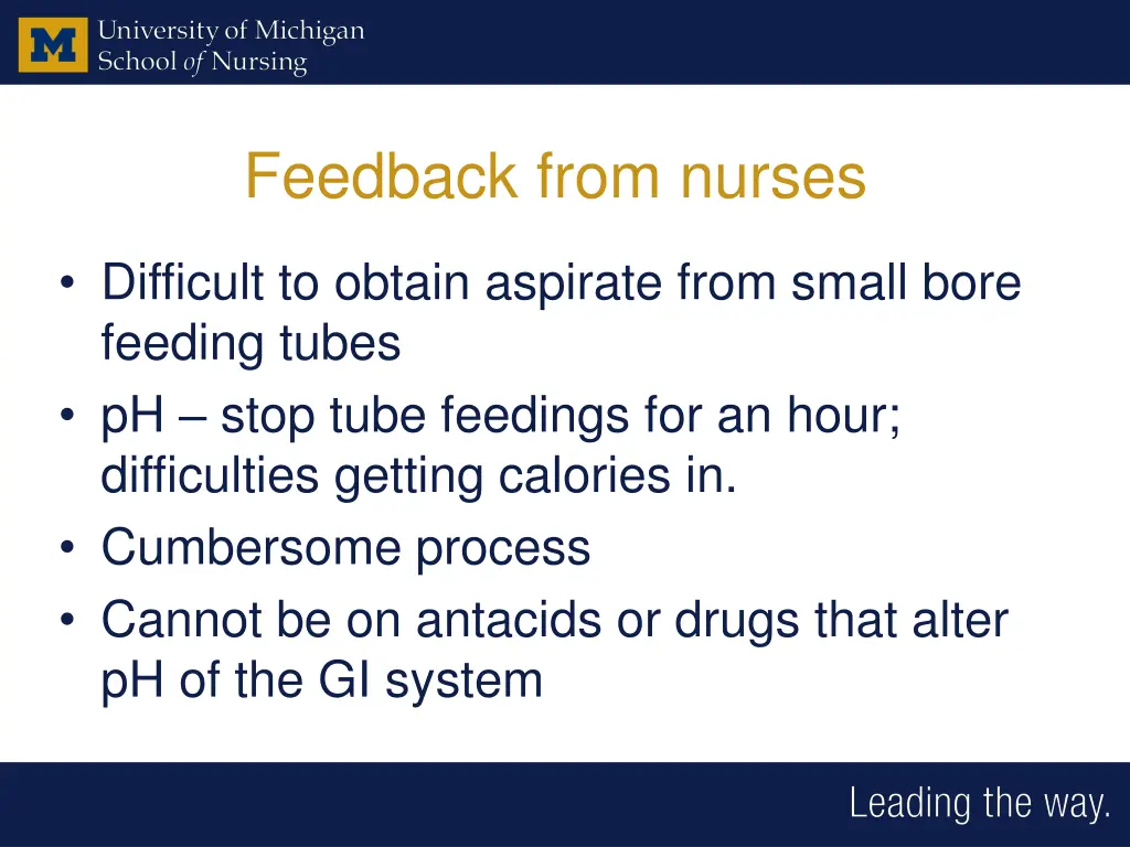 feedback from nurses