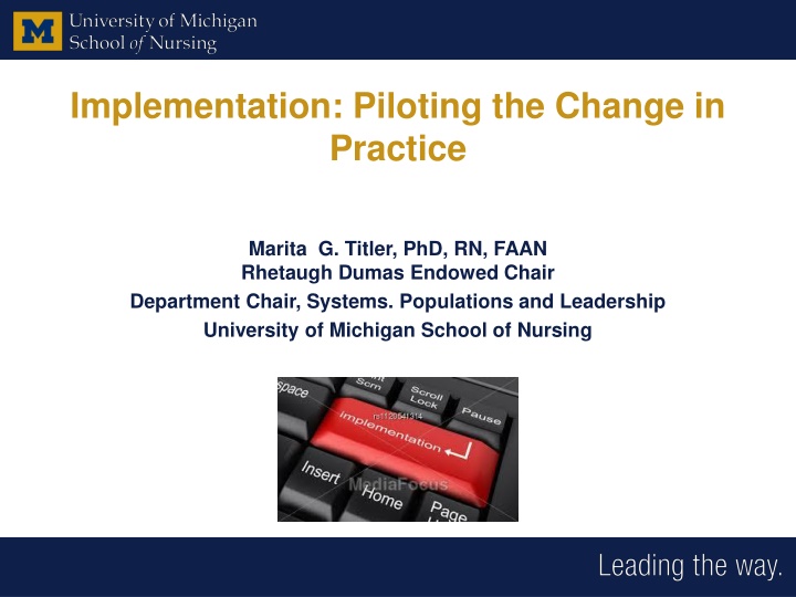 implementation piloting the change in practice