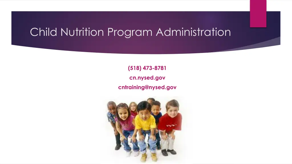 child nutrition program administration