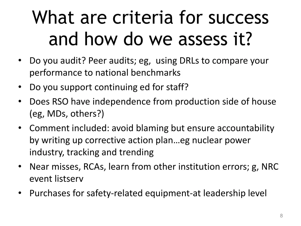 what are criteria for success 1