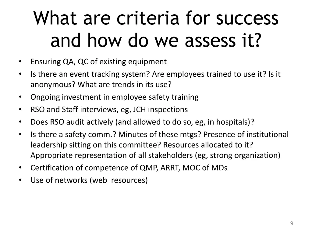 what are criteria for success 2