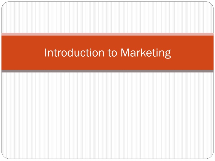 introduction to marketing