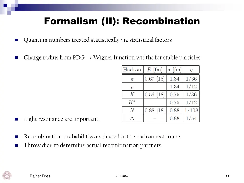 formalism ii recombination 2