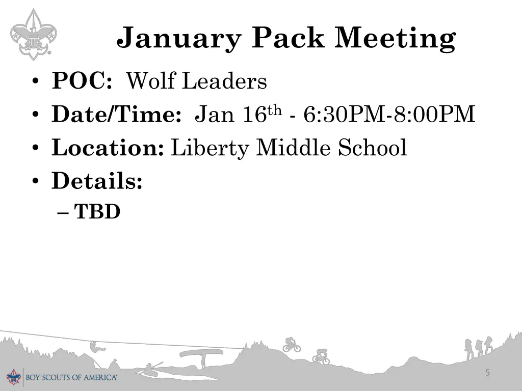 january pack meeting