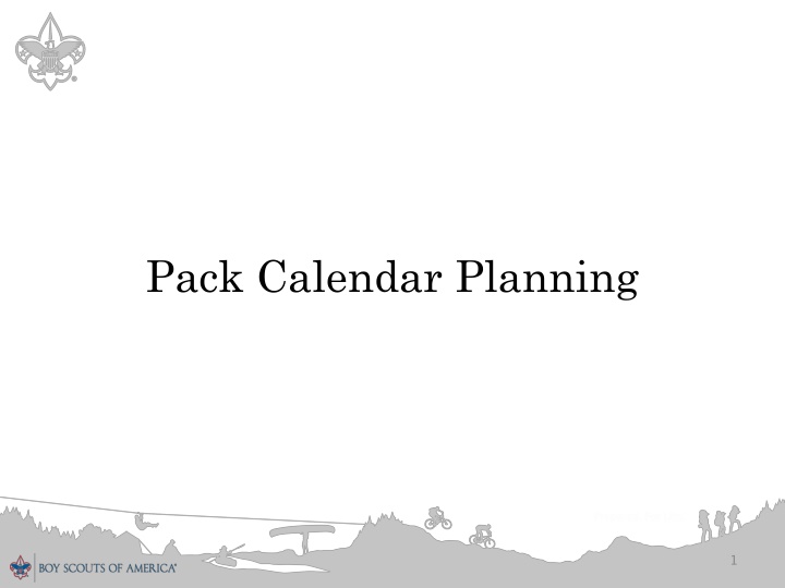 pack calendar planning