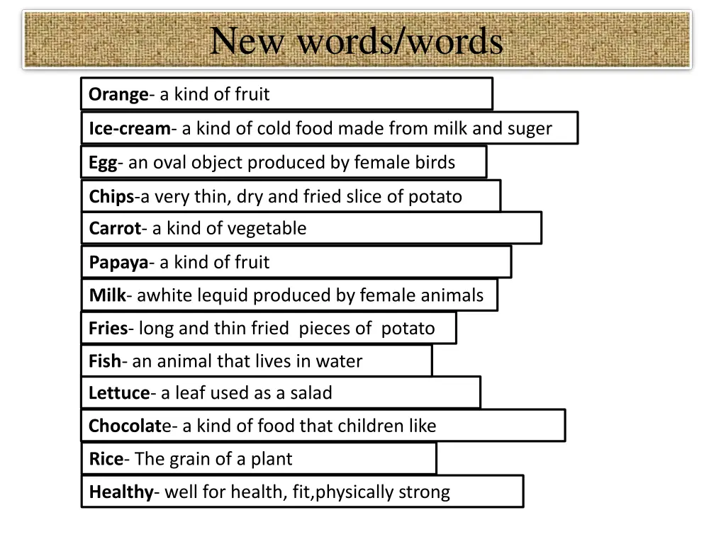 new words words