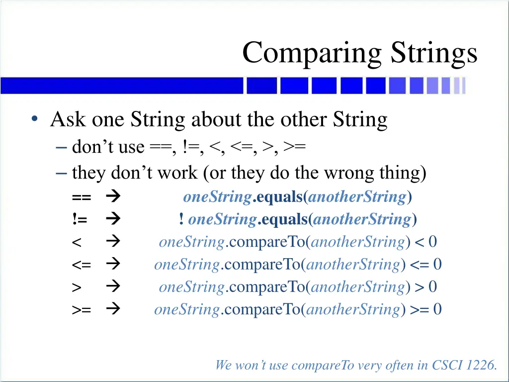 comparing strings