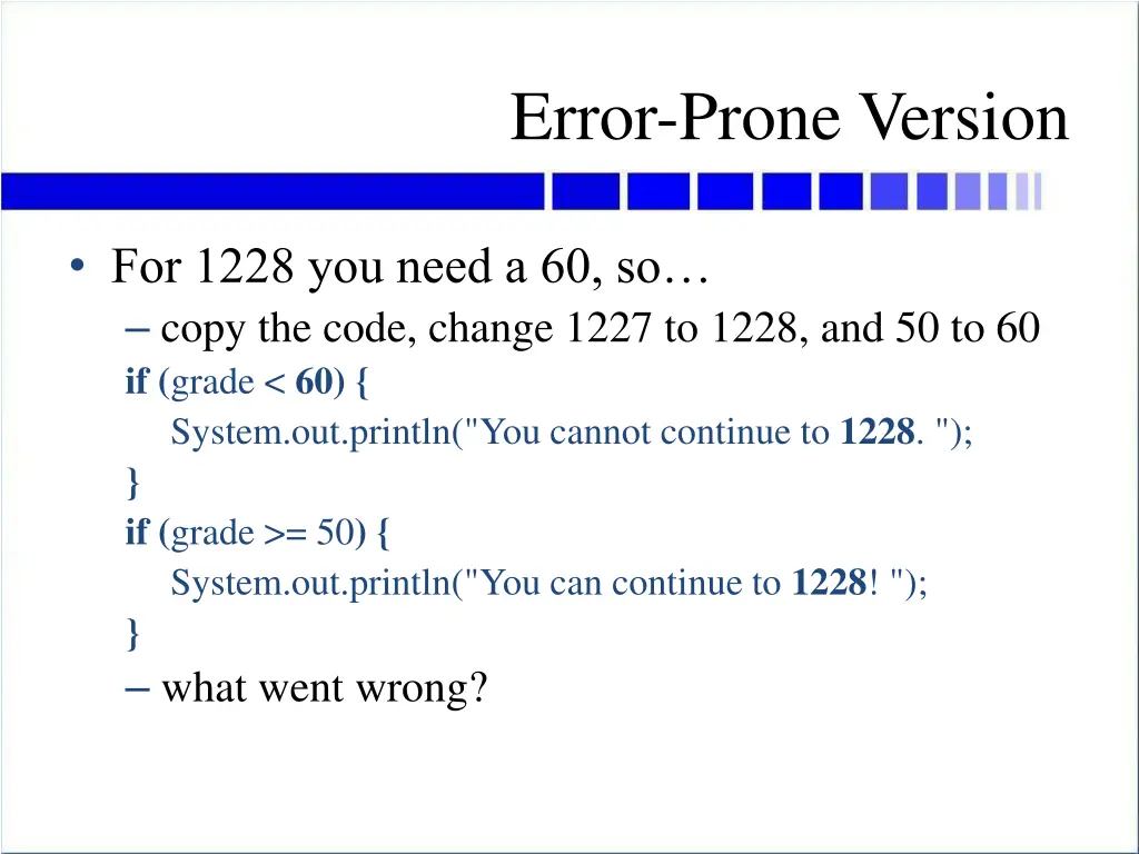 error prone version 1