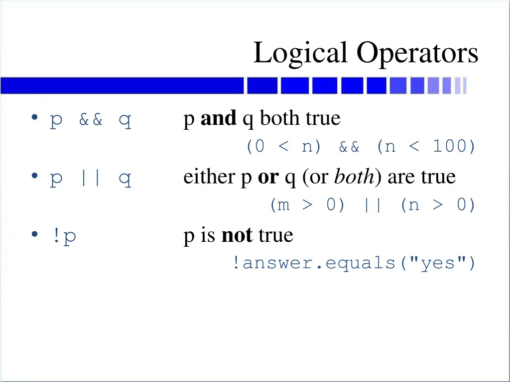 logical operators