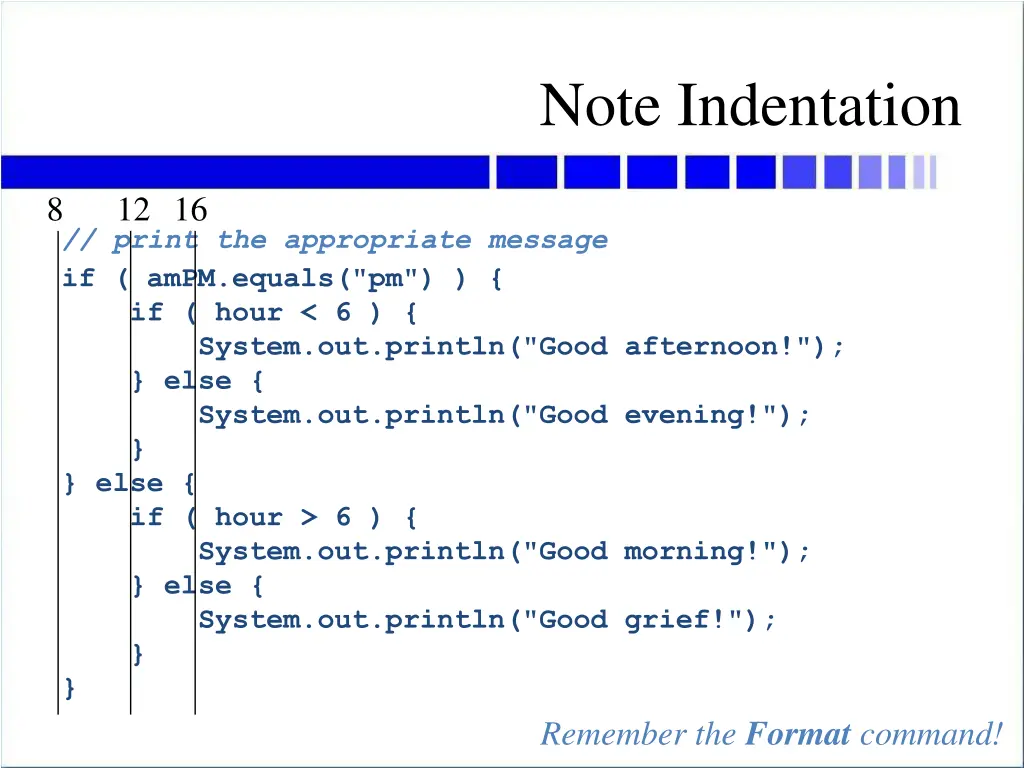 note indentation