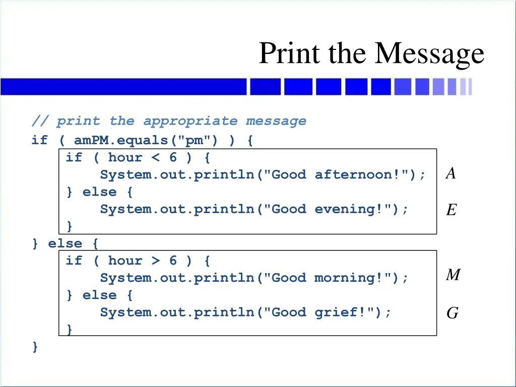 print the message