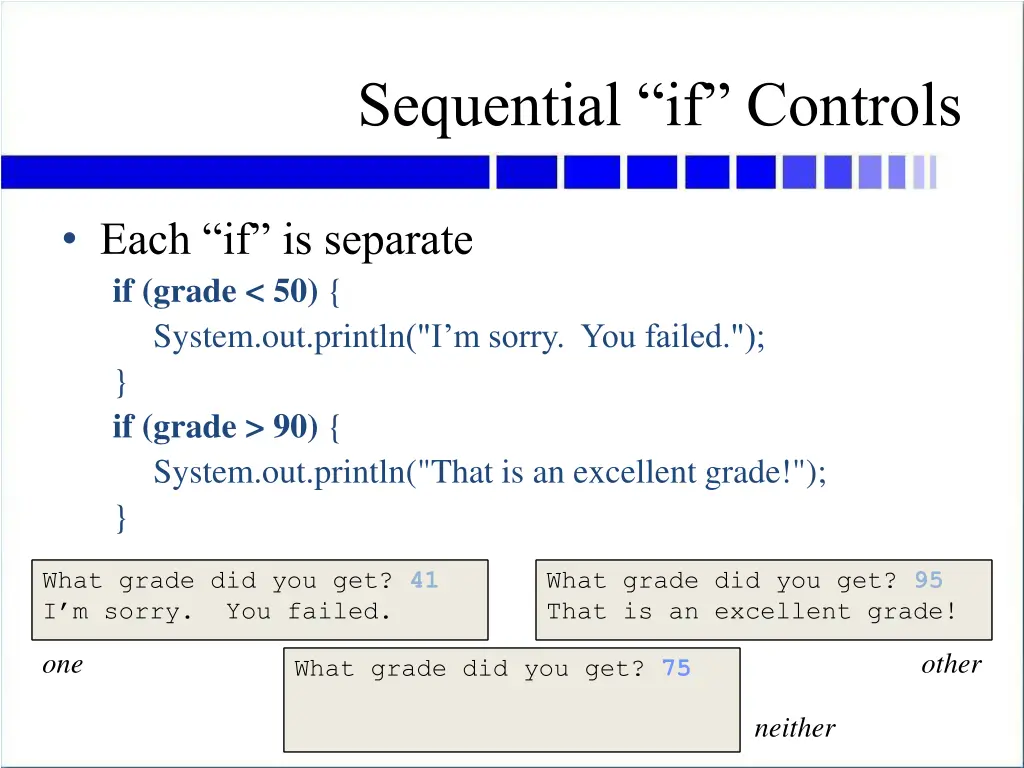 sequential if controls 1