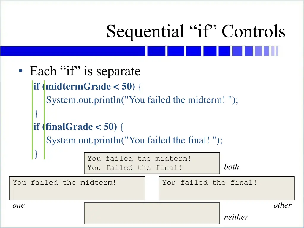 sequential if controls