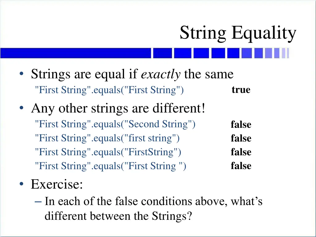 string equality