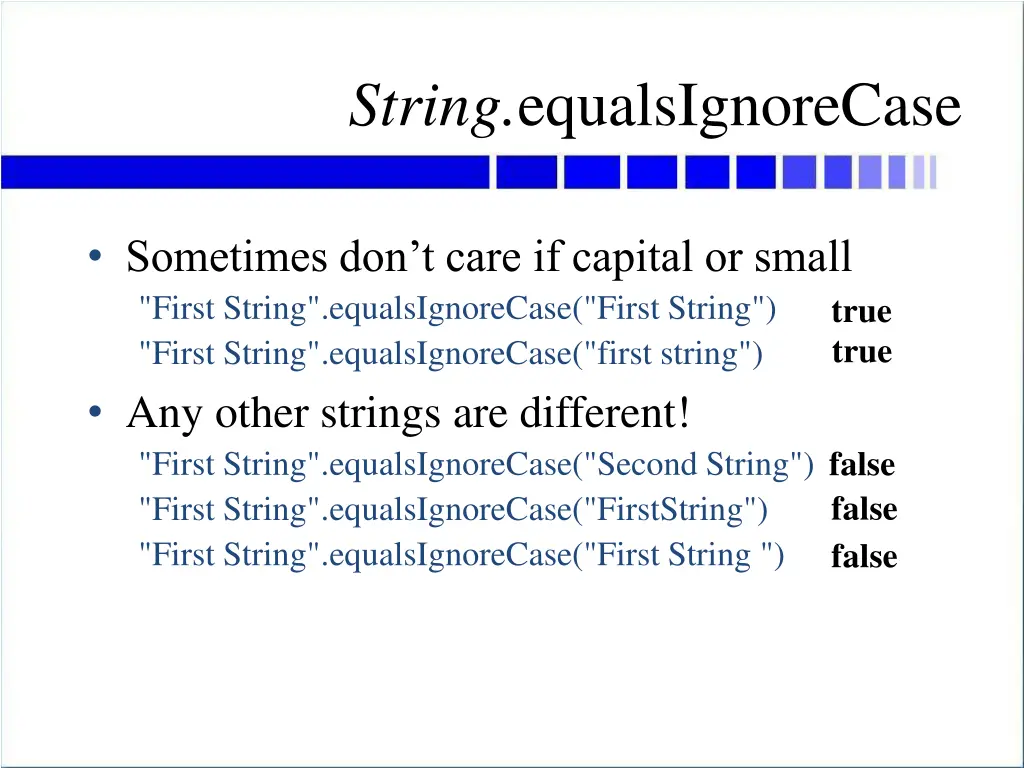 string equalsignorecase