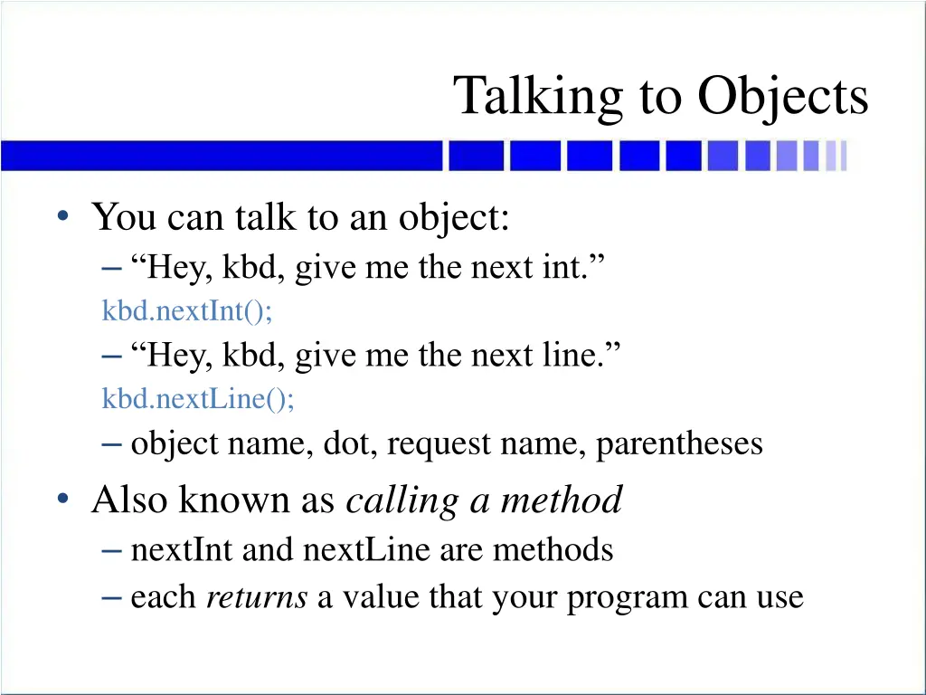 talking to objects