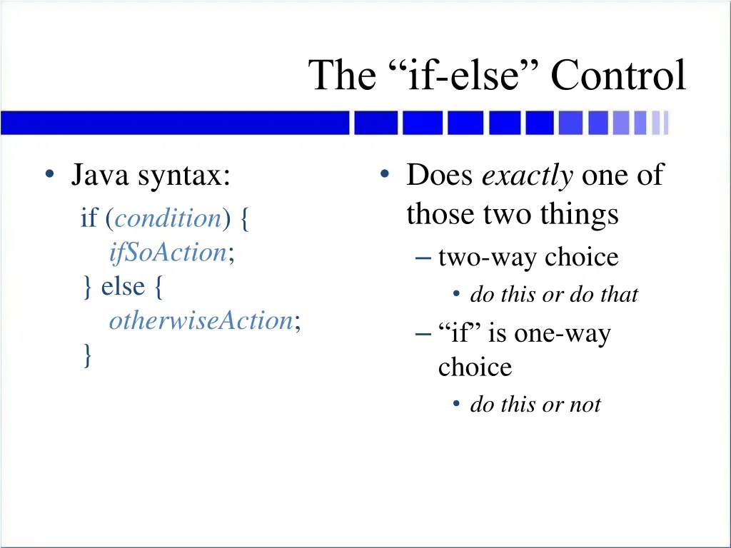 the if else control 1