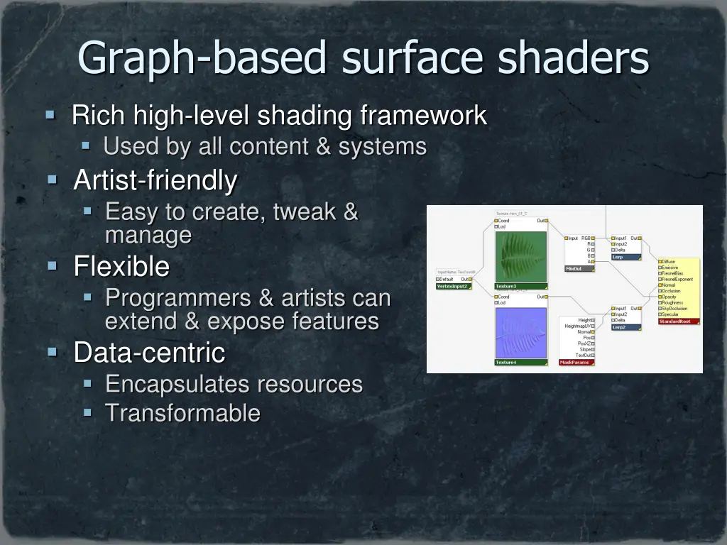 graph based surface shaders