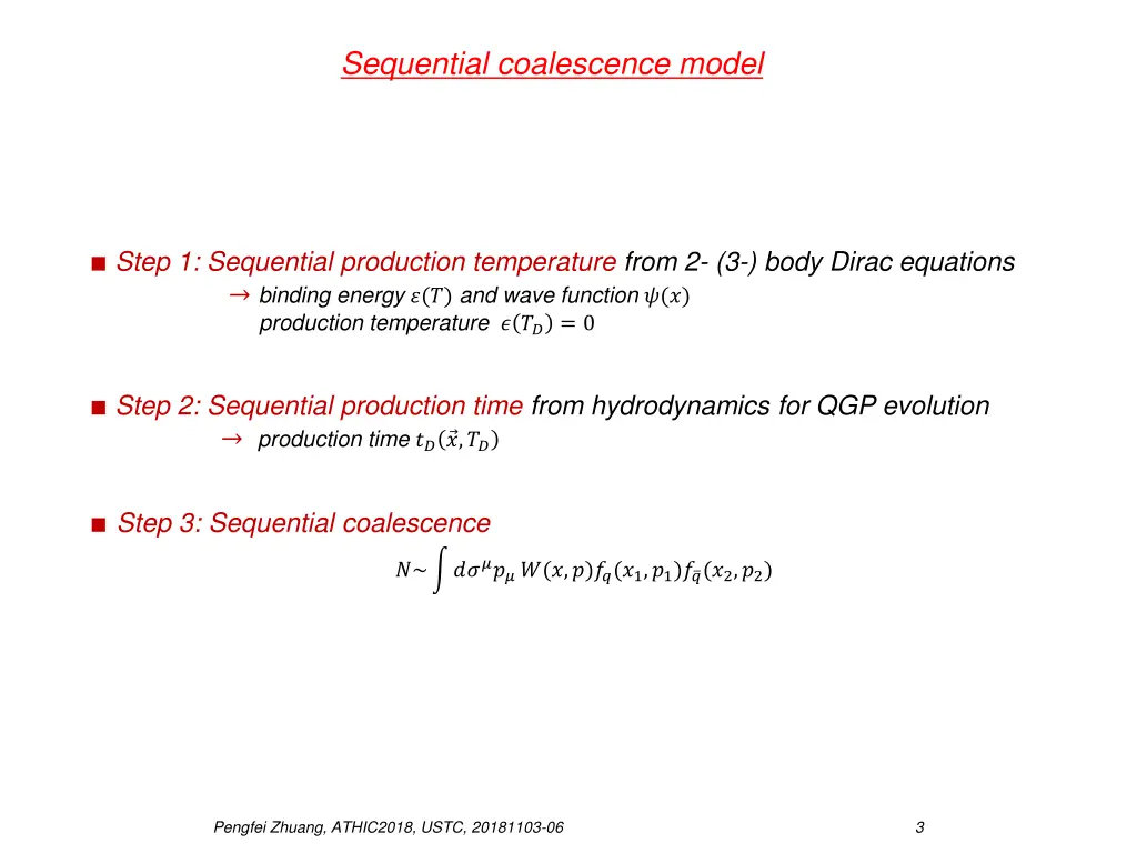 sequential coalescence model