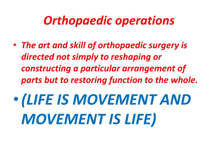 orthopaedic operations