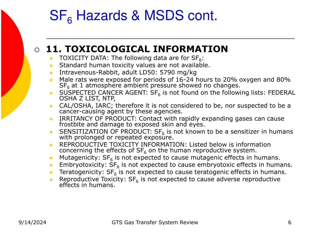 sf 6 hazards msds cont 1