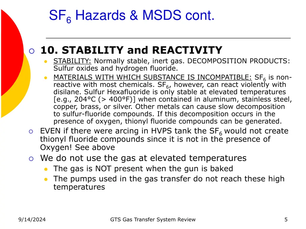 sf 6 hazards msds cont