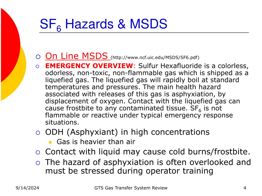 sf 6 hazards msds