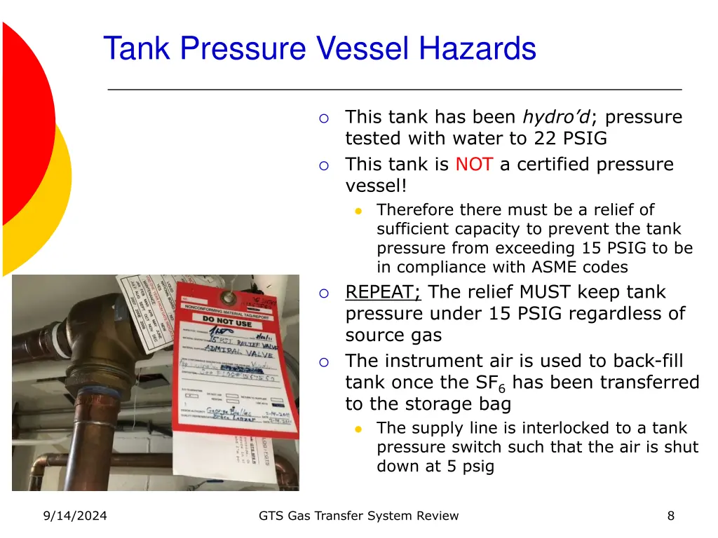 tank pressure vessel hazards