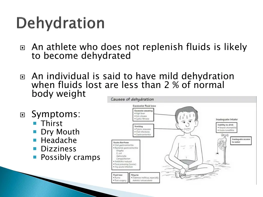 an athlete who does not replenish fluids