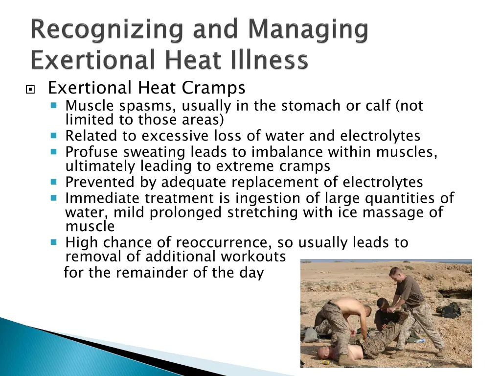 exertional heat cramps muscle spasms usually