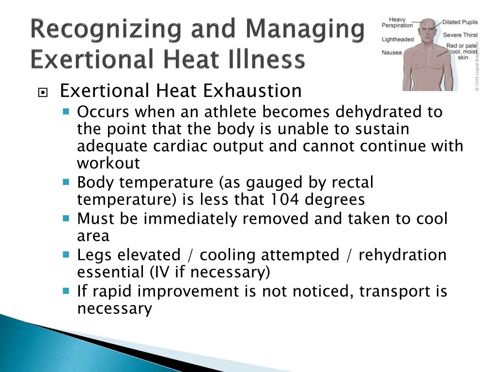 exertional heat exhaustion occurs when an athlete