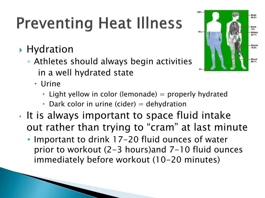 hydration athletes should always begin activities