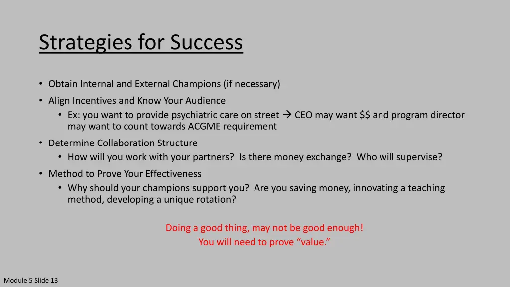 strategies for success