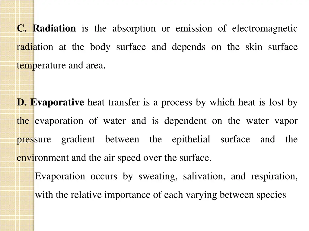 c radiation is the absorption or emission